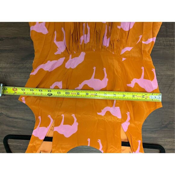 Anthropologie Charlotte Taylor Dromedary Camel Silk Dress, Sz 0, MSRP $268 - Picture 3 of 11